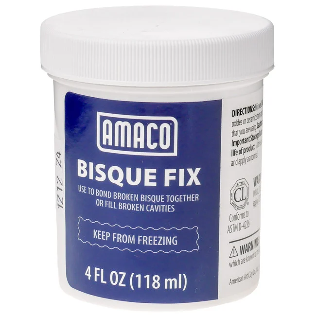 Lọ Amaco Bisque Fix nhãn xanh, dung tích ghi 4 fl oz 118 ml