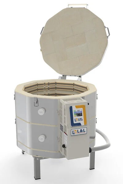 Lò nung L&L mở nắp, bảng điều khiển gắn phía trước