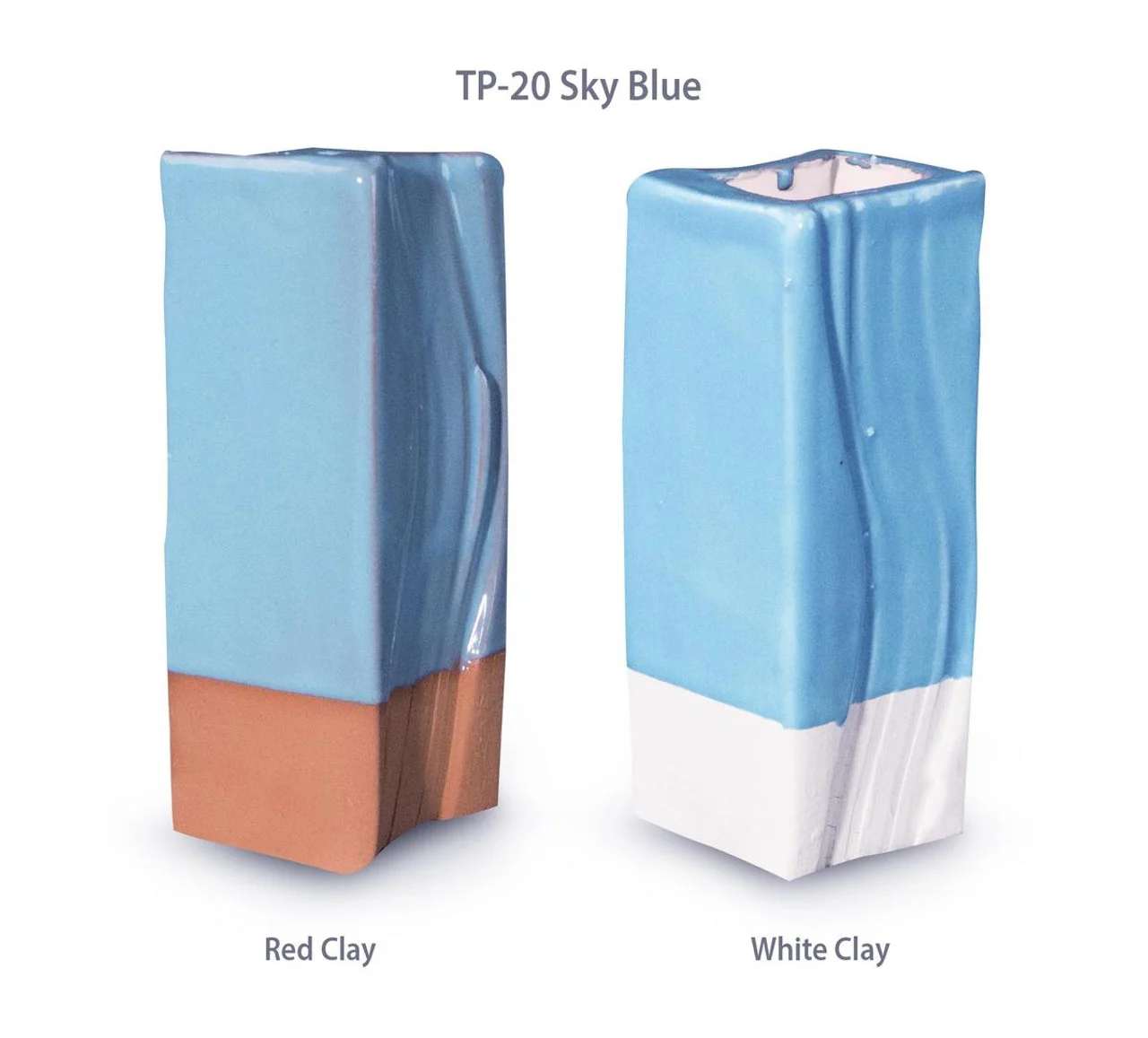 Mẫu men TP-20 Sky Blue màu xanh da trời trên hai loại đất