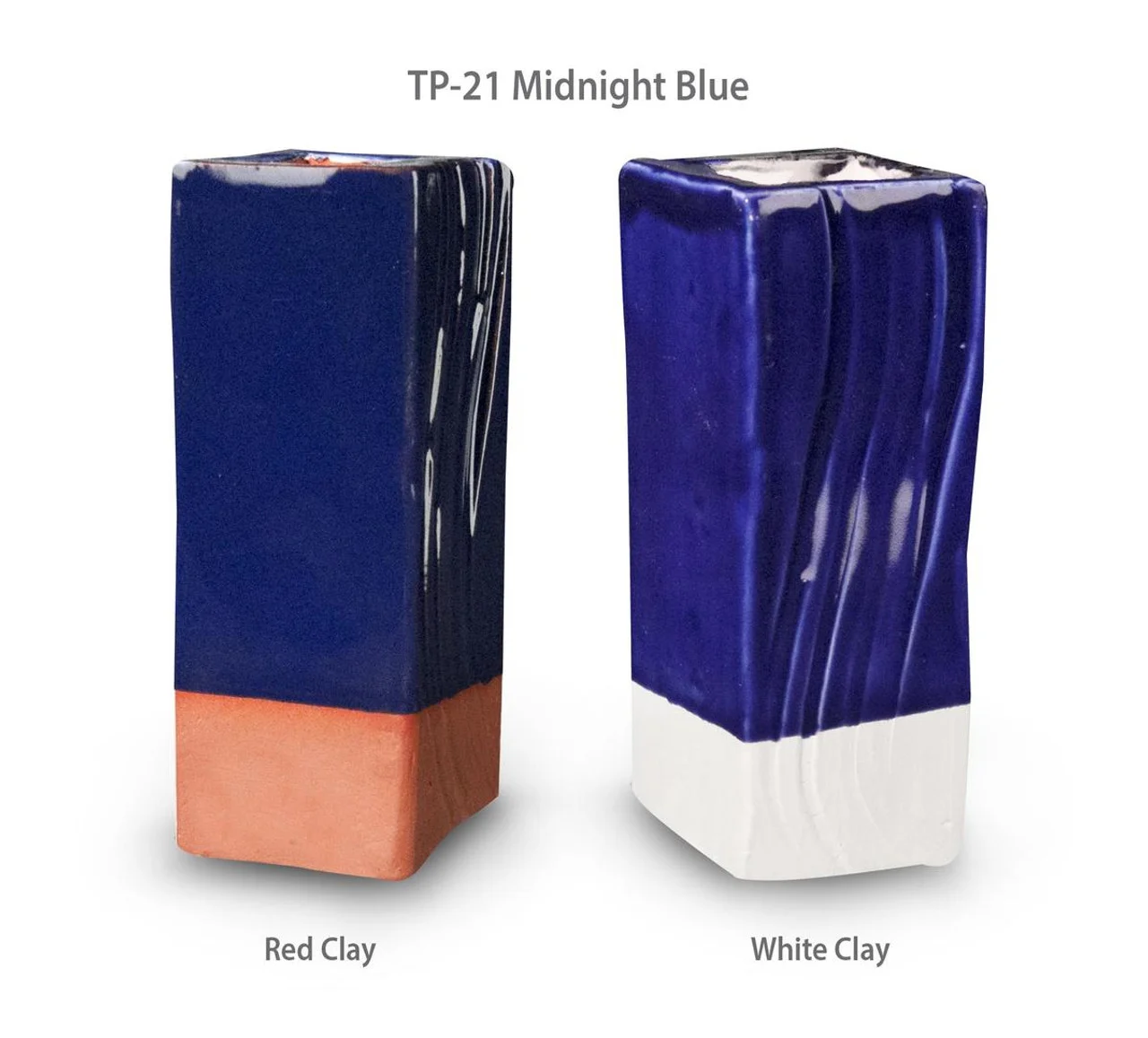 Mẫu men TP-21 Midnight Blue màu xanh đậm trên hai loại đất
