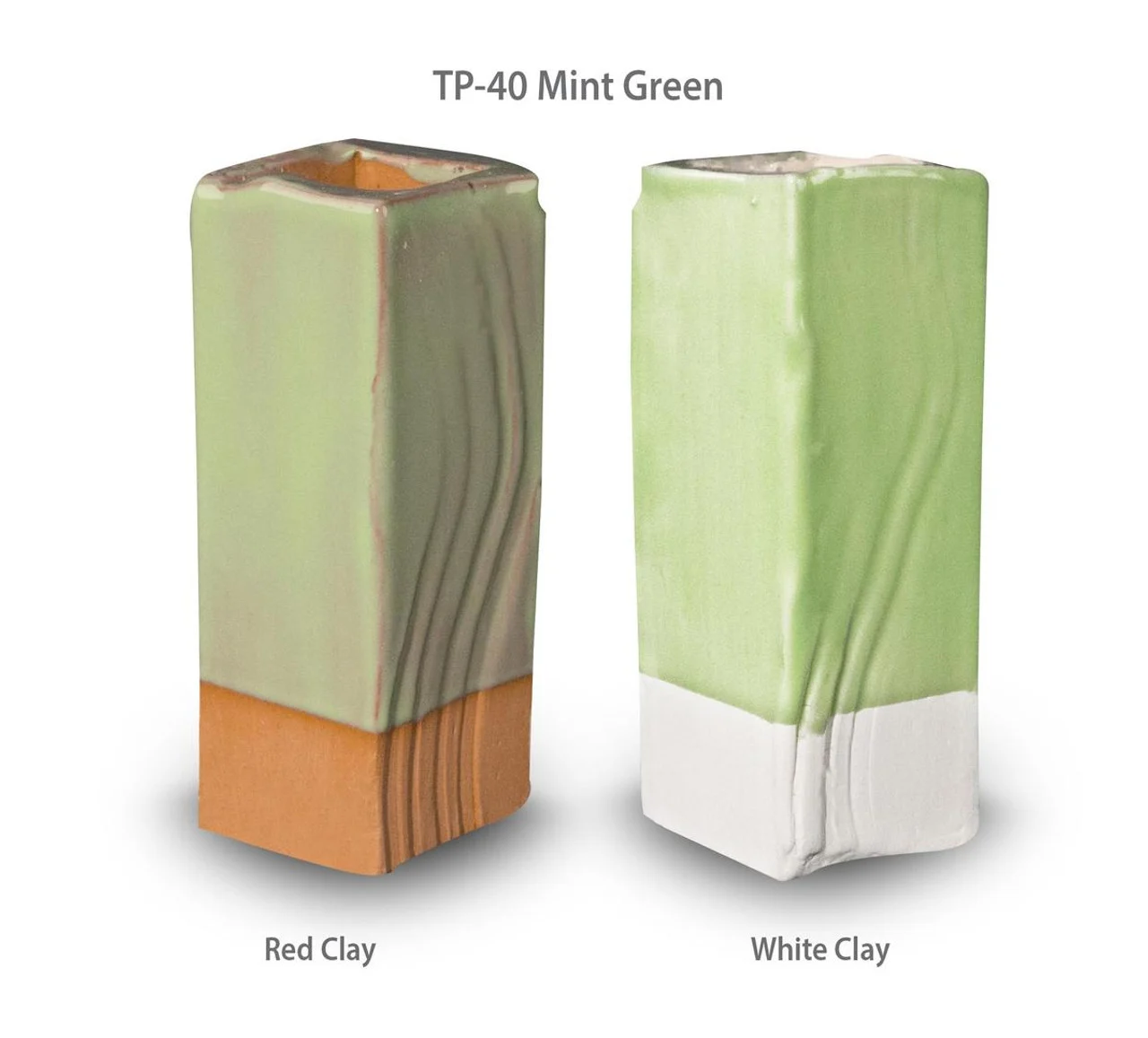 Mẫu men TP-40 Mint Green màu xanh nhạt trên hai loại đất