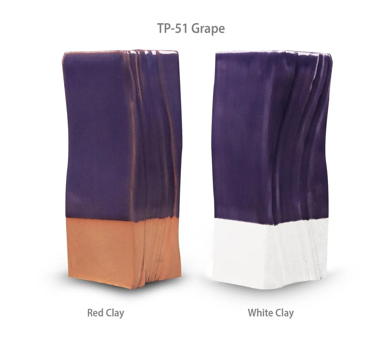 Mẫu men TP-51 Grape màu tím trên đất đỏ và đất trắng
