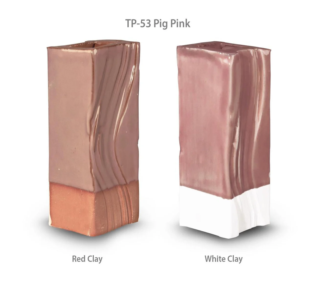 Mẫu men TP-53 Pig Pink màu hồng trên hai loại đất