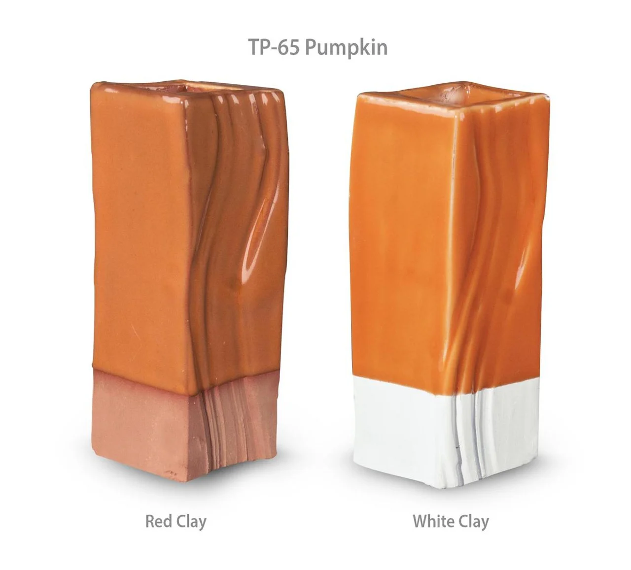 Mẫu men TP-65 Pumpkin màu cam nâu trên hai loại đất