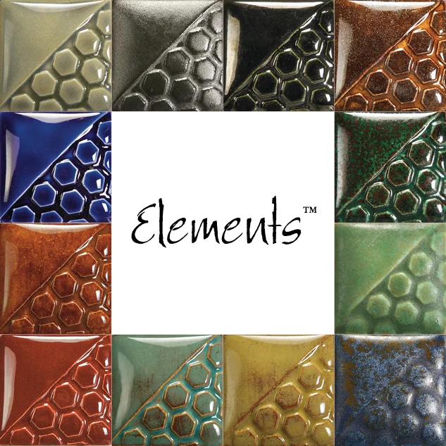 Combo 12 màu men mayco colors element, mỗi màu 01 pint (473 ml)