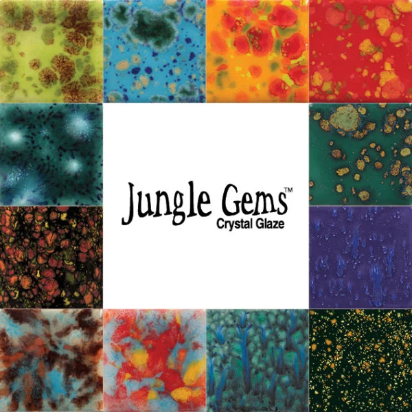Combo 12 màu men mayco colors men pha lê jungle gem, mỗi màu 2oz (59 ml)