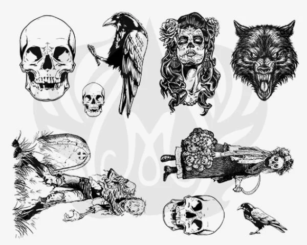 Designer silkscreen creepy (dark elements)