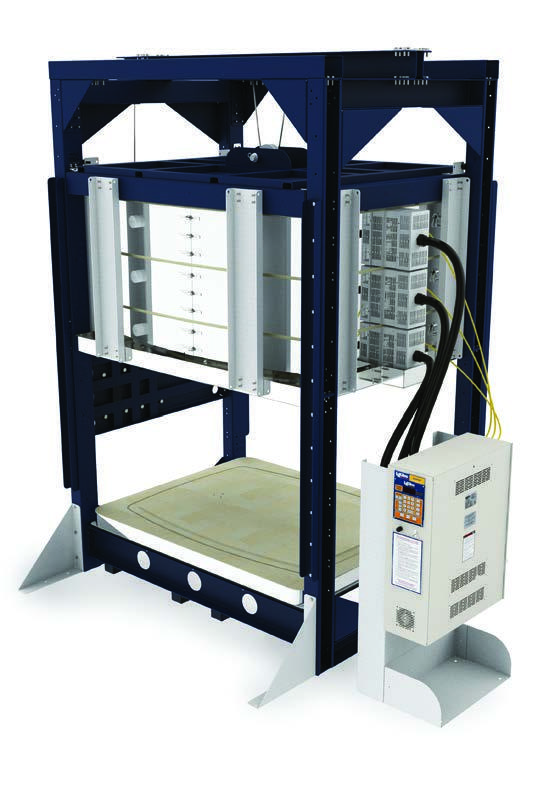 Lò nung L&L T3427-BL Bell-Lift ở vị trí nâng chụp