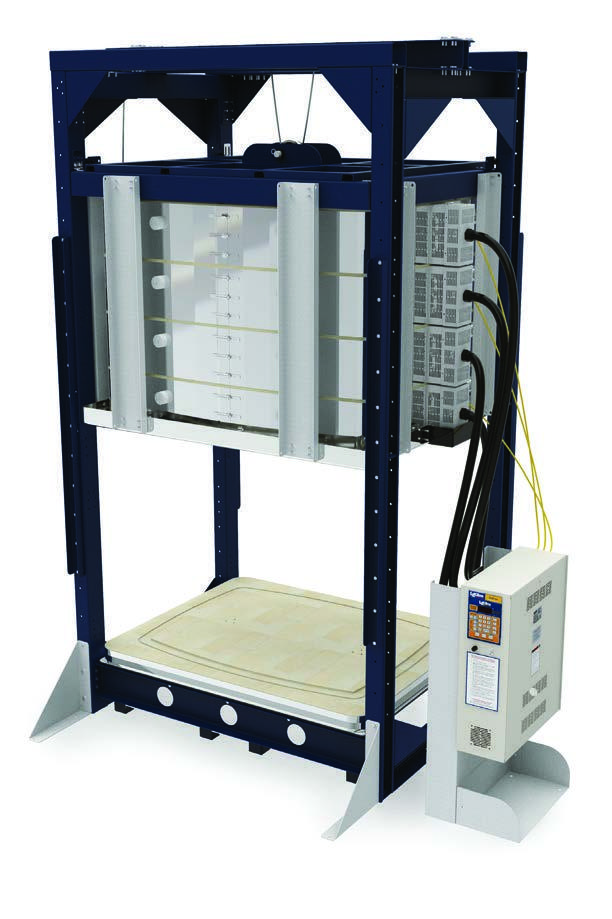 Lò nung L&L T3436-BL Bell-Lift ở vị trí nâng chụp