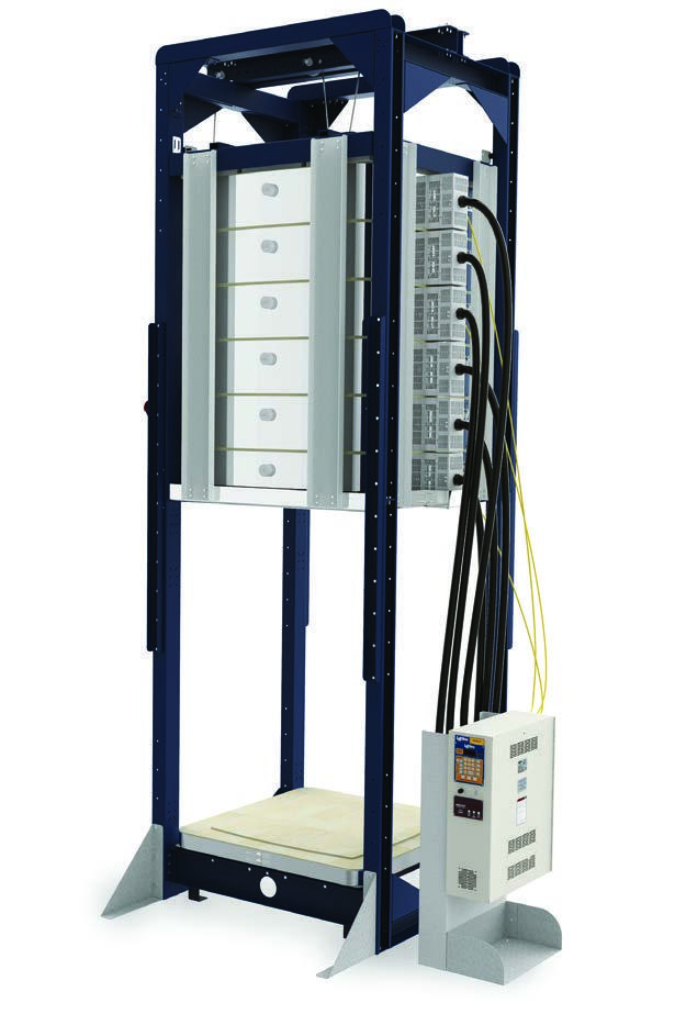 Lò nung L&L X3254-BL Bell-Lift ở vị trí nâng chụp